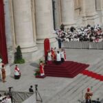 With the world watching, Pope Benedict echoed the words of Pope John Paul II and urged the world to trust in Jesus live the message of Divine Mercy.