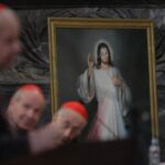 By the time Pope Benedict delivered his homily, there was no mistaking that Divine Mercy would be the focus of the congress. During talks on Wednesday, the image of Divine Mercy was front and center.